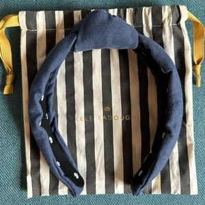 Lele Sadoughi Navy Woven headband